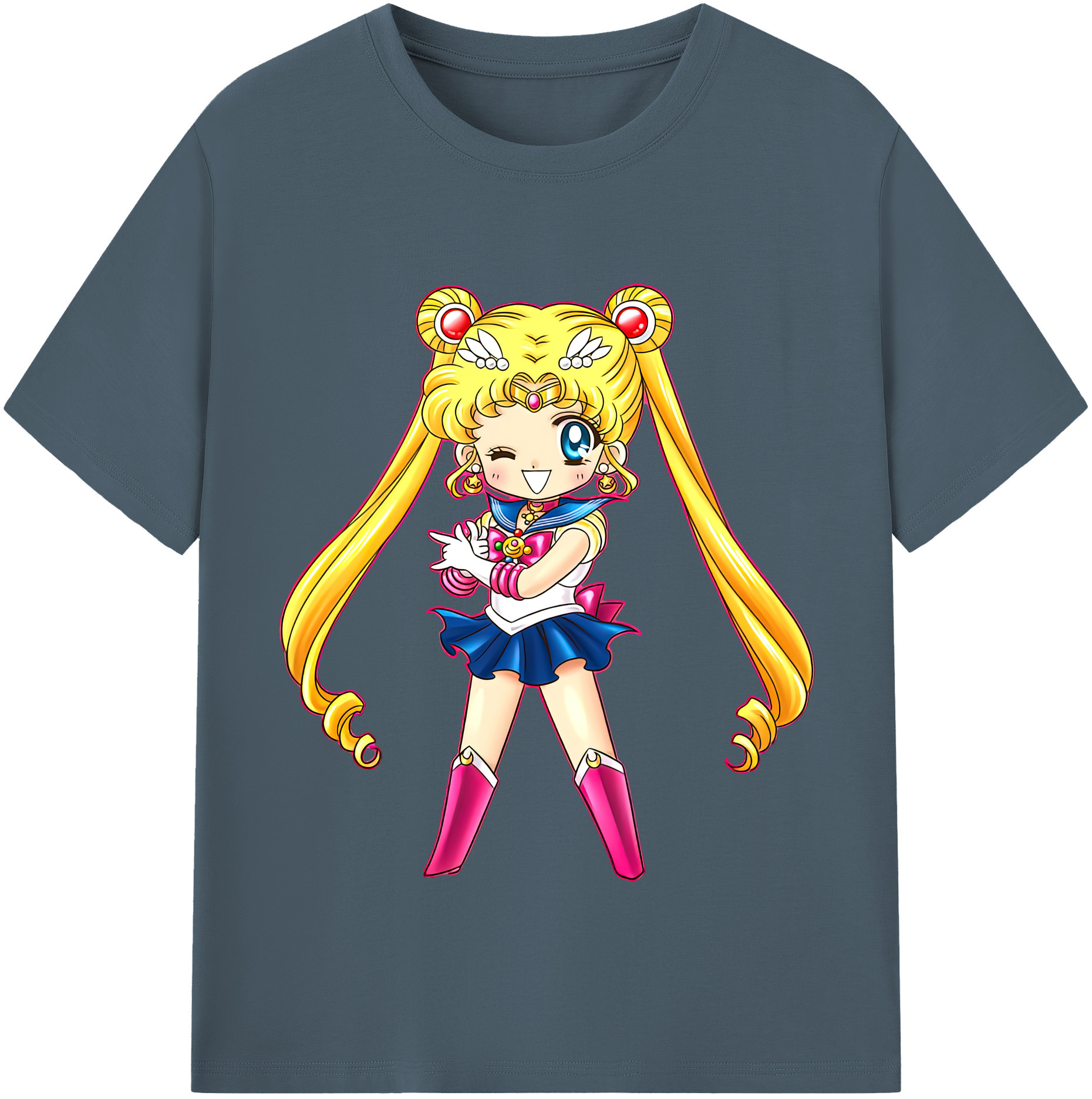 （画像用） 美少女戦士セーラームーン 月野 うさぎ つきの うさぎ Sailor Moon Tsukino Usagi 綿100％半袖Tシャツ（フロントプリント）